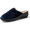 JOMIX Ciabatte Donna Invernali Anatomiche Punta Chiusa Pantofole Donna Invernali Calde e Comode Ciabatte Elegante Strass Tacco Zeppa Morbide Made in Italy ITD1688-NAVY (Blu, 39)