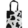 VALICLUD Borsa a tracolla da donna modello mucca shopping borse con cerniera borsa a tracolla per ragazze studenti pranzo (bianco e nero), nero/bianco, 38 × 35 cm