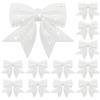 YSUVIN Arco dell'albero di Natale, 12 Pezzi Natale Fiocco di Natale, Decorazione Scintillante dell'albero di Natale, Adatto per Matrimoni di Natale, Compleanni e Feste, Bianco