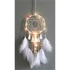 Vientiane Acchiappasogni, Acchiappasogni Fatto a Mano con Piume, Acchiappasogni Bianco con Luce a LED, Decorazione da Appendere a Parete Regali Artigianali della Mitologia Indiana Americana