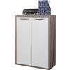 Composad | Mobile Contenitore della Linea DISEGNO con 2 Ante, Armadietto Portadocumenti da Archivio, (LxAxP) 81,60x112x35,70 cm, Rovere Sonoma e Bianco Laccato, Ufficio, Made in Italy