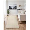 ELLE Decoration Majoli - Passatoia in lana e iuta, tessuto naturale e a mano, motivo a spina di pesce, effetto skandi, per soggiorno, camera da letto, corridoio, bianco naturale, 80 x 200 cm