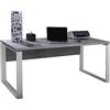 Composad | Scrivania della Linea DISEGNO con gambe in metallo, Scrivania PC Moderna, (LxAxP) 170x74,50x80 cm, Colore Grigio Cemento e gambe Bianco, per Ufficio, Studio, Made in Italy