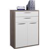 Composad | Mobile Contenitore della Linea DISEGNO con 2 Ante e 2 Cassetti, Armadietto Porta documenti da Archivio, (LxAxP) 81,60x112x35,70 cm, Rovere Sonoma e Bianco Laccato, Made in Italy