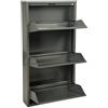 DONREGALOWEB Scarpiera in Metallo a 3 Righe Grigio Opaco