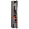 Composad | Libreria Alta della Linea DISEGNO Con 1 Anta in Vetro e 5 Ripiani Regolabili, Scaffale Colonna, (LxAxP) 44x217,50x35,70 cm, Colore Rovere Sonoma, Studio, Soggiorno, Made in Italy