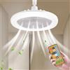 Shengruili Lampadario con Ventilatore da Soffitto, Luce con ventilatore da soffitto, Ventola Soffitto con Luce, Ventilatore da con illuminazione luce