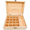 Anktily Scatola portaoggetti in legno grezzo con coperchio/17 scomparti, 20 x 14,5 x 10 cm, in legno non verniciato, per piccoli ricordi, gioielli, porta bustine di tè