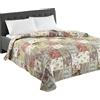 Delindo Lifestyle Copriletto Dakota in Stile Patchwork con Design Vintage, Coperta per Letto Singolo in Stile Patchwork, 140 x 210 cm