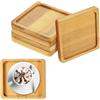 TOATELU 6 Pezzi Sottobicchieri in Bambù Mini Vassoi in Bambù, Vassoio in Legno, Vassoio da Portata Quadrato, Vassoio Piccolo in Bambù, per Piante da Fiore, Caffè, Torta, Tè (9 x 9 cm)