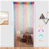 HYSENM 2 Tende 100 x 200 cm Tenda a Fili Glitterata Pannelli divisori per interni Tende per porta finestra Divisorio di Stanze Tenda zanzariera porta finestra, Arcobaleno