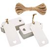 jijAcraft Etichette Carta Kraft Tag Regalo Cartoncino 9,5x4,5cm, 50 pezzi, Spago di Iuta 10M, per Bomboniere San Valentino Artigianato (Bianco)