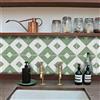 Alwayspon Adesivi per Piastrelle in Vinile Impermeabili, Peel and Stick Autoadesivi per Rivestimento Cucina Bagno Soggiorno, Adesivo da Parete Stile Boho, 20x20cm x 25 pezzi, Verde e Bianco