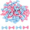 QUARKZMAN 50Pz Fiocchetti Rosa Chiaro Rosso e Blu 1.5 x 1 Mini Fiocco di Nastro Raso Multicolori Piccoli per Cucito DIY Scrapbooking Regalo Presente Decorazione Casa Natalizi