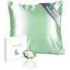 townssilk Federa seta cuscino,100% naturale seta di gelso 19momme,doppia faccia,benefica per capelli e pelle,ipoallergenica,cerniera nascosta,1 pz,50x50cm,Verde