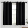 PONY DANCE Tende Oscuranti per Interni Tenda Corta Termica Isolante Freddo e Caldo Camera da Letto Curtains per Finestre Piccole con Anelli 2 Pezzi L 90 x A 150 cm, Nero