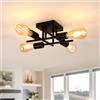 Comely Lampadario Industriale Vintage, 4 Luci Plafoniera Sputnik E27 in Metallo, Nero Lampada da Soffitto Moderno per Camera da Letto, Soggiorno, Cucina, Corridoio