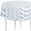 LILENO HOME Tovaglia lavabile al metro, 140 cm, rotonda (bordo tagliato), con motivo a righe blu chiaro, impermeabile, ideale come tovaglia