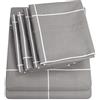 Sweet Home Collection Queen Sheets - Set di 6 lenzuola per finestre in microfibra spazzolata fine 1500 Supreme Collection, set di biancheria da letto, 2 federe extra, per letto queen size, colore: grigio