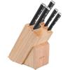 Lagostina Iceforce, Set Coltelli da Cucina, Ceppo in Legno con 5 Coltelli in Accaio Inox, Confezione con Coltello Pane 20cm, Coltello Chef 20cm, Coltello Santoku 18cm, Multiuso 11cm e Spelucchino 9cm