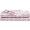 Betsey Johnson Lenzuola per letto matrimoniale, setose e leggere, resistenti allo sbiadimento e alle pieghe (rosa a righe Wonderland, Queen)