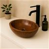 Lendo Online Lavabo da appoggio ovale in teak 30x25 / 40x30 / 60x40 cm - Lavandino in legno massello per bagno o WC - Superficie liscia - Prodotto naturale con venature uniche (30x25cm)