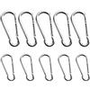 JRILUO Set 10 Moschettoni in Lega di Alluminio - 5pcs 6×60mm + 5pcs 8×80mm, Colore Argento, Moschettoni Resistenti con Molla per Campeggio, Tende, Pesca, Escursioni, Portachiavi