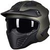 ILM Casco Moto Motocross-Caschi Enduro Jet Scooter Vintage per Donna Uomo Adulti Omologato ECE Modello 726X,Verde Notte,M