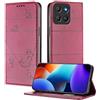 XINYEXIN Custodia in Pelle per Motorola Moto G15/G15 Power/G17/G17 Power | Rosso, Cover a Libro, Portafoglio, Blocco RFID, Slot per Carte, Chiusura Magnetica, Supporto, Antiurto