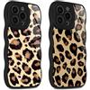 Xylota 2 Pezzi Cover per iPhone 16 Pro Max 6,9,Forma d'onda Custodia con Disegni Aesthetic Leopardo per Ragazza Donne, Ultra Sottile Silicone Morbida TPU Bumper Antiurto Case per iPhone 16 Pro Max,03