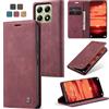 owlhold Cover Xiaomi 14T Custodia Xiaomi 14T Premium Pelle PU Portafoglio Flip Libro [Antiurto] [Cavalletto] [Carta Fessura] Custodia per Xiaomi 14T 5G -Vino Rosso