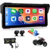 Generico Navigatore per Moto Carplay con Display 7 Android inclusa telecamera e dvr con Attacco a Manubrio Tondo Incluso 7 Pollici Impermeabile Utilizzabile con Supporti Auto e Moto