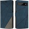 SONWO Cover per Google Pixel 6A Custodia, Flip Caso in PU Pelle Case Cover Premium Portafoglio Custodia per Google Pixel 6A, Slot per Schede, Supporto Stand, Blu