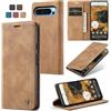 Owlhold Cover Google Pixel 9 Pro XL, Custodia Magnetica Portafoglio Flip [Antiurto] [Cavalletto] [Carta Fessura] in Pelle - Marrone