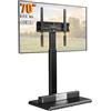 PERLEGEAR Supporto TV da pavimento universale per TV da 30 a 70 pollici Fino a 40 KG, porta TV da terra regolabile con rotazione e inclinazione, 8 altezze regolabili, VESA Max 400x400 mm