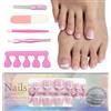 MrCuvaryas Set di 120 unghie finte per piedi, 12 misure, unghie finte, da incollare, copertura completa in acrilico, punte per unghie artificiali, per donne e nail art, fai da te (rosa francese, 120