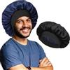 SECRET AROMA Cuffia in raso per uomo che dorme, cuffie per capelli in seta a 2 strati con fascia larga, cuffia da notte reversibile per unisex, cuffia da notte, fascia per capelli