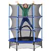 DecHome - Tappeto Elastico per Bambini con Rete di Sicurezza e Pali Imbottiti Età 3-10 Anni ø140 x 190 cm colore Blu