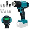 WingFly Pistola ad Aria Calda Compatibile con Makita 18V Batteria, PistolaTermica a batteria con 8 Ugelli, 4 Controlli di Temperatura, max 500 °C, display LCD, per asciugare, piegare tubi