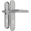 DIYGEEK Set di maniglie per porte in acciaio inox spazzolato, maniglie per porte interne, piastra lunga, serratura a mortasa, forma L, 72 mm, BB, argento spazzolato