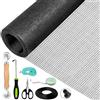VTSHENY Zanzariera Finestra (120 x 300 cm - Nera),Tagliabile, Antistrappo, Zanzariere per Finestre, zanzariera per finestre Con Strumento di Scorrimento/10m Rubber Strip/Tape Measure/Knife