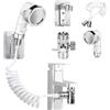 WANDGU Doccetta per Lavandino Bagno: Set di Doccetta Regolabile, Doccino per Bidet Set con Tubo Flessibile, Supporto a Parete e Convertitore per Disabili, Anziani, Animali Domestici (Bianco)