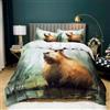 Generic Pittura Ad Acquerello Set di Biancheria da Letto capibara animale Stampato 3D Set Copripiumino 200x200 Set Biancheria da Letto Microfibra con Cerniera + 2 Federa per Cuscino 50x80 cm