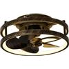 Generic Lampadario Ventilatore da Soffitto Vintage Plafoniera Dimmerabile Ventilatore da Soffitto con Luce LED e Telecomando Silenzioso per Cucina(A)