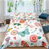Homemissing Copripiumino Farfalla Libellule Copriletto Colorato Insetti Estivi Floreali Set di Biancheria Da Letto Per Bambini Adulti Ragazzi Ragazze Natura Copriletto Ultra Morbido Singolo