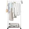 Missmisq Stand Appendiabiti Doppio, Attaccapanni Con Ruote, Porta Abiti Autoportante Con Portascarpe, Stand Appendiabitia Doppia Asta, Appendiabiti A Doppia Asta, Appendiabiti Portatile Per Camera Da Letto