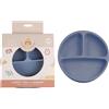DORON & CHARLIE - Piatto con Ventosa - Pasto Bambino - 056701 - Blu - Silicone - 3 Scomparti - Compatibile Microonde - Lavabile in Lavatrice - Facile da Pulire - Ergonomico - A partire da 4 mesi