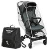 Peg Perego Passeggino Leggero Volo con Parapioggia, per Aereo, Compatto, Omologato per Cappelliera, Misure Bagaglio a Mano, Adatto dalla Nascita fino a 22 kg, Include Borsa da Viaggio, Metal
