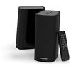CREATIVE T100 Altoparlanti desktop Hi-Fi 2.0 compatti, con potenza di picco di 80W con Bluetooth 5.0, ingresso ottico, ingresso AUX, per computer e laptop (nero)