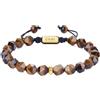 COAI Bracciale da Uomo in Occhio di Tigre, Bracciale di Perline di Pietre Naturali da Uomo